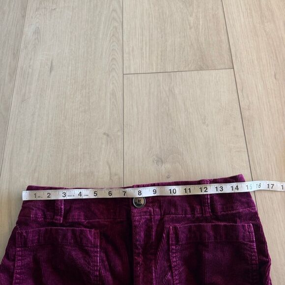 Anthropologie Maeve Colette Cropped Wide Leg Corduroy Pants Grape Purple size 31 - Picture 6 of 10